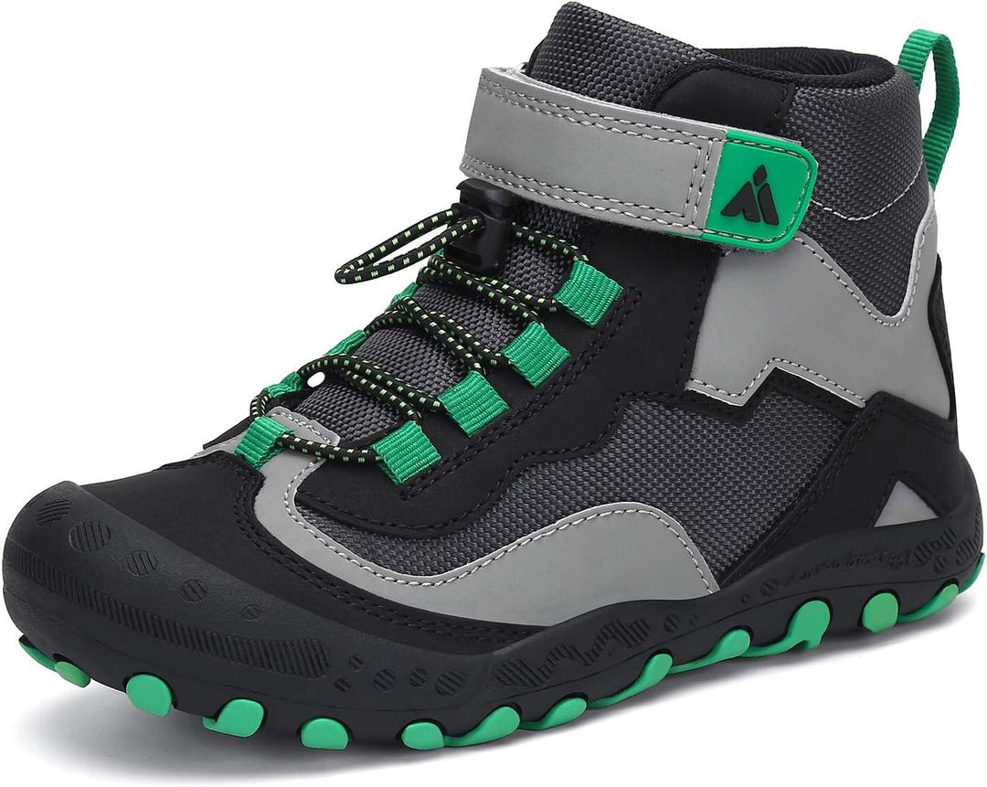Mishansha Kids Water Resistant Hiking Boots, Boys Girls Anti Collision Anti-Skid Athletic Outdoor Adventure Trekking Shoes, Size 34