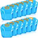 Tessco for you 12 Pack 1.3 Gallon Collapsible Water Storage Bag Water Container Emergency Jug Plastic Storage Pouch Freezable Carrier Tank Foldable Bottle for Outdoor Sport Camping (Blue)