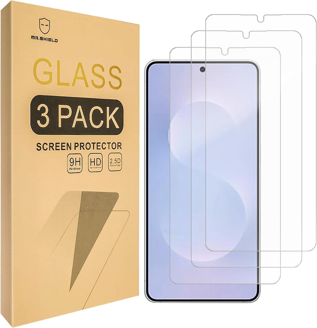 Mr.Shield Screen Protector compatible with Samsung Galaxy S25 Edge 5G [Tempered Glass] [3-PACK] [Japan Glass with 9H Hardness]