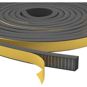 Weather Stripping Door Seal, Weather Stripping Window Seal, Self-Adhesive EPDM Foam Rubber Door Seal for Boat, Window and More, L:19.69ft/6m