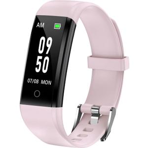 GRV No Bluetooth Pedometer Watch Fitness Tracker No Phone Needed, Step Counter Calories/Sleep Tracker for Walking Running for Men Women Waterproof (Pink)
