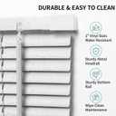 No-Drill Cordless Horizontal Mini Blinds 27.5" W x 64" H Tool-Free Inside Mount Window Blinds with 1" Vinyl Slats, Light Filtering & Privacy, Child & Pet Safe, White