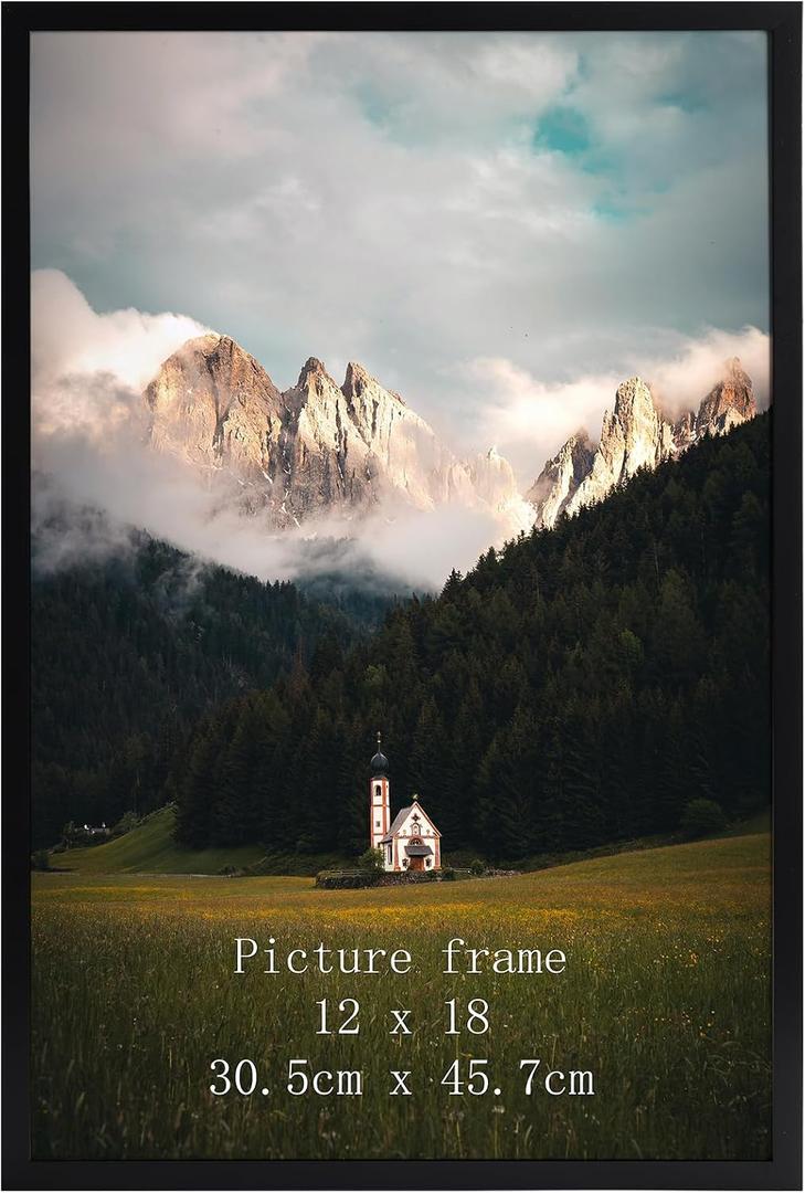 Giftgarden 12x18 Picture Frame Black, 12 by 18 Thin Poster Photo Frame for Gallery Wall Display, Single