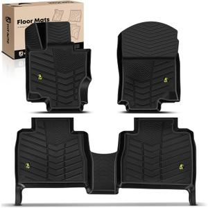 YHTAUTO Floor Mats Compatible with Mercedes-Benz GLE-Class-GLE350/GLE450 2020-2026, GLE580/GLE43 AMG/GLE63 AMG 2020-2024, All Weather TPE Car Mats, Custom Fit Black Full Set Floor Liner, Set of 3