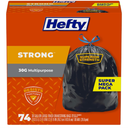 Hefty Strong Super Mega Pack 74 Bags Black Garbage bags