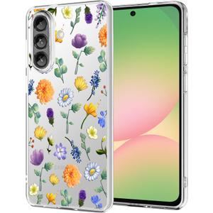 Unov Case Compatible with Galaxy A36 / A37 5G Flower Girly Floral Garden Embossed Pattern Design Slim Protective Soft TPU Bumper Back Cover