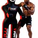 Unfilled Grappling Dummy  Adult Life Size Wrestling & BJJ Training Dummy, MMA Jiu Jitsu Judo Takedown & Throwing Practice, Heavy-Duty Triple-Stitched Canvas Submission Dummy (6ft / 72", Black)