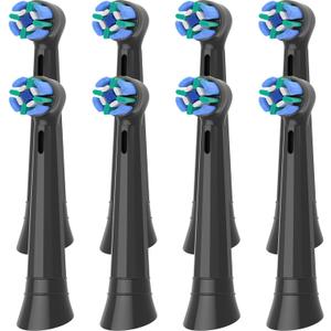 Replacement Heads Compatible with Oral B iO Electric Toothbrush, Soft Toothbrush Heads Fit for Oral-B iO 2/3/4/5/6/7/8/9/10 Series with Covers, White+Black 8pcs
