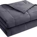 yescool Weighted Blanket for Adults (15 lbs, 48" x 72", Grey) Cooling Heavy Blanket for Sleeping Perfect for 140-160 lbs, Twin Size Breathable Blanket with Premium Glass Bead, Machine Washable