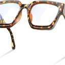 livho Oversized Blue Light Blocking Glasses for Woman and Men - Rectangle Fashion Glasses for Computer, Chic Preppy Frame (Coco Tortoise)