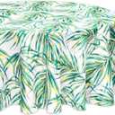 YiHomer Indoor Outdoor Tabletop for Spring Summer Decorations, Picnics and Dinner Parties - Stain and Water Resistant, Palm Leaves Dream, Tablecloth, 70" Round