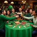 8 Pack Green Round Tablecloth 90 Inch Wrinkle Resistant Round Green Table Cloth Reusable and Washable Polyester Fabric Table Covers for St. Patrick's Day Buffet Wedding Party and Banquet