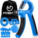 FitBeast Grip Strengthener Forearm Strengthener Hand Grips Strengthener Kit - 5 Pack Adjustable Resistance (Light Blue)