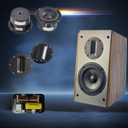 200W Passive Bookshelf Speakers, 2-Way Passive Speakers, 5.25" Woofer & 4" Ribbon Tweeter, 60Hz Bass for Home/Office/Theater Pair (Needs Amplifier or Receiver to Operate)