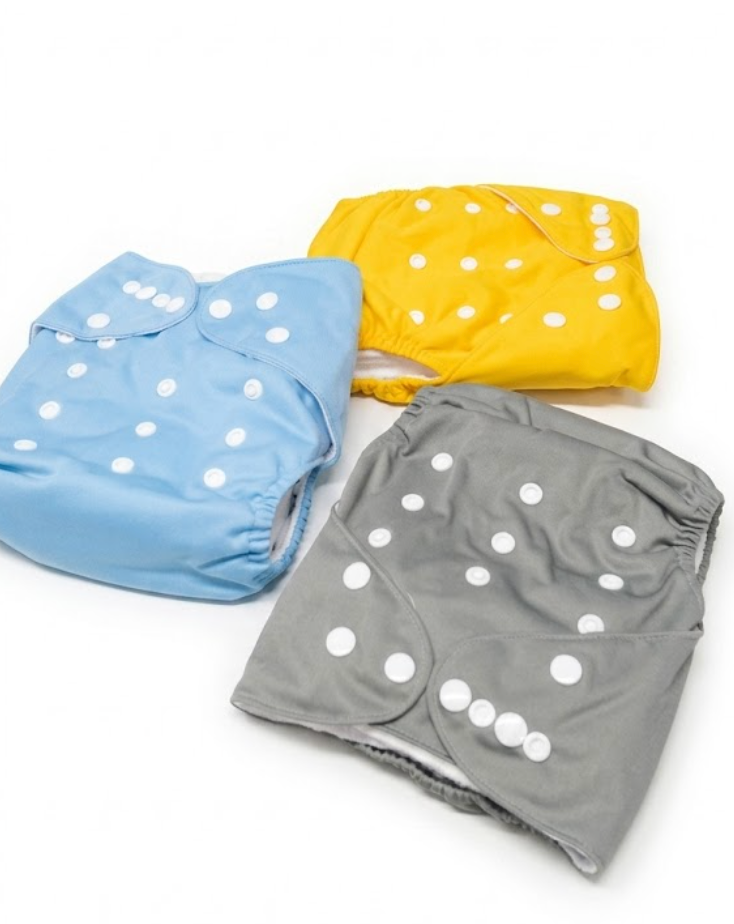 ALVABABY Baby Cloth Diaper 3 Pack with 12 Inserts One Size Cloth Diaper Covers Adjustable Washable Reusable for Baby Girls and Boys