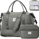 Weekender Bags for Women, Travel Duffel Bags with Shoe Compartment,Personal Item Travel Bag for Airlines, Carry on Overnight Tote Bag for women with Toiletry Bag, Olive Green (Large)