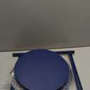 HollyHOME 2-Tier Round Side Table, Outdoor Small Folding Accent Stand with Removable Tray, Anti-Rust Metal Asional Table for Balcony Patio Living Room, Nightstand for Bedroom(Navy Blue)