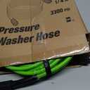 PVC Pressure Washer Hose 50 FT x 1/4", Kink Resistant Power Washer Hose, High Pressure Water Hose Extension Replacement for Home Use with M22-14mm Brass Fittings, 3300 PSI, Green