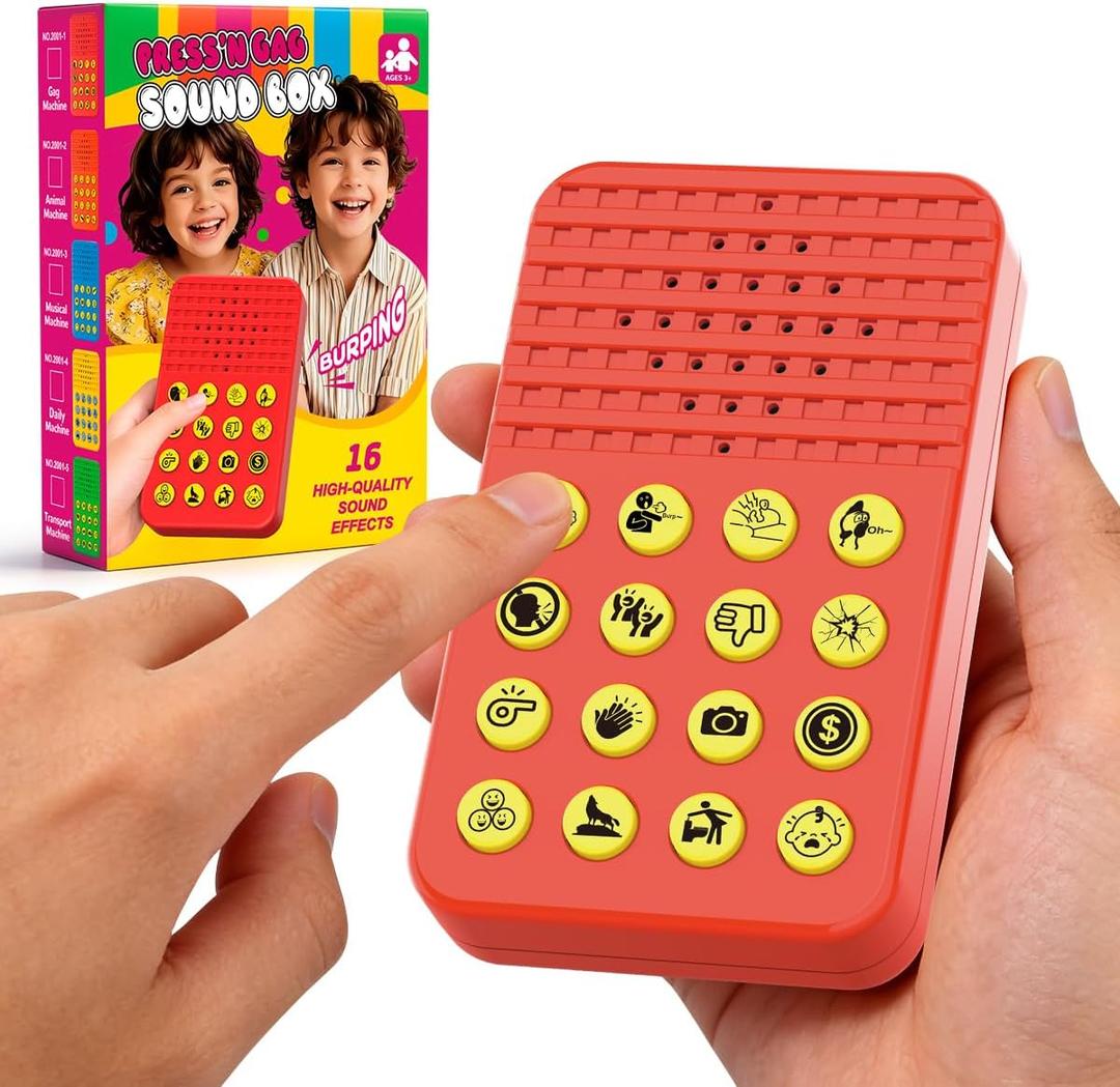Sound Effects Machine for Kids, Adjustable Volume Noise Maker Prank Stuff with 16 Sounds, Teen Boys Gifts Ages 8-13, Cool Gag & Practical Joke Toys for Teenager