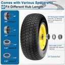 2 PCS 11x4.00-5 Flat Free Lawn Mower Tires, Zero Turn Lawn Mower Replacement Tires,11x4-5 Solid Tires and Wheel with Rims,3.4"-3.84"-4.72"-5.6" Centered Hub and 3/4" & 5/8" & 1/2" Precision Bearings