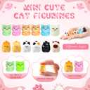 Nosiny 108 Pcs Cat Themed Party Favors Birthday Decorations Include Cat 4 in 1 Ballpoint Pens Keychain Sticky Note Resin Figurines Stickers Organza Bags for Goodies Bags Stuff Rewards