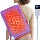 Extra Hot Heating Pad for Cramps: Luxury Plush and 2X Graphene Electric Heating Pad for Back Period Cramps - Gentle Deep Relief for Women While Reading Watching TV - Max 158 2H Auto Off (Purple)