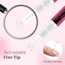 3 x Nail Glue Remover for Press On Nails, 10ml*2pcs Upgraded 2 in 1 Twist & Remove Pen Design Gentle Quick Removal, Semi Solid Nail Glue Adhesive Remover, Not for Gel Polish Base Coat