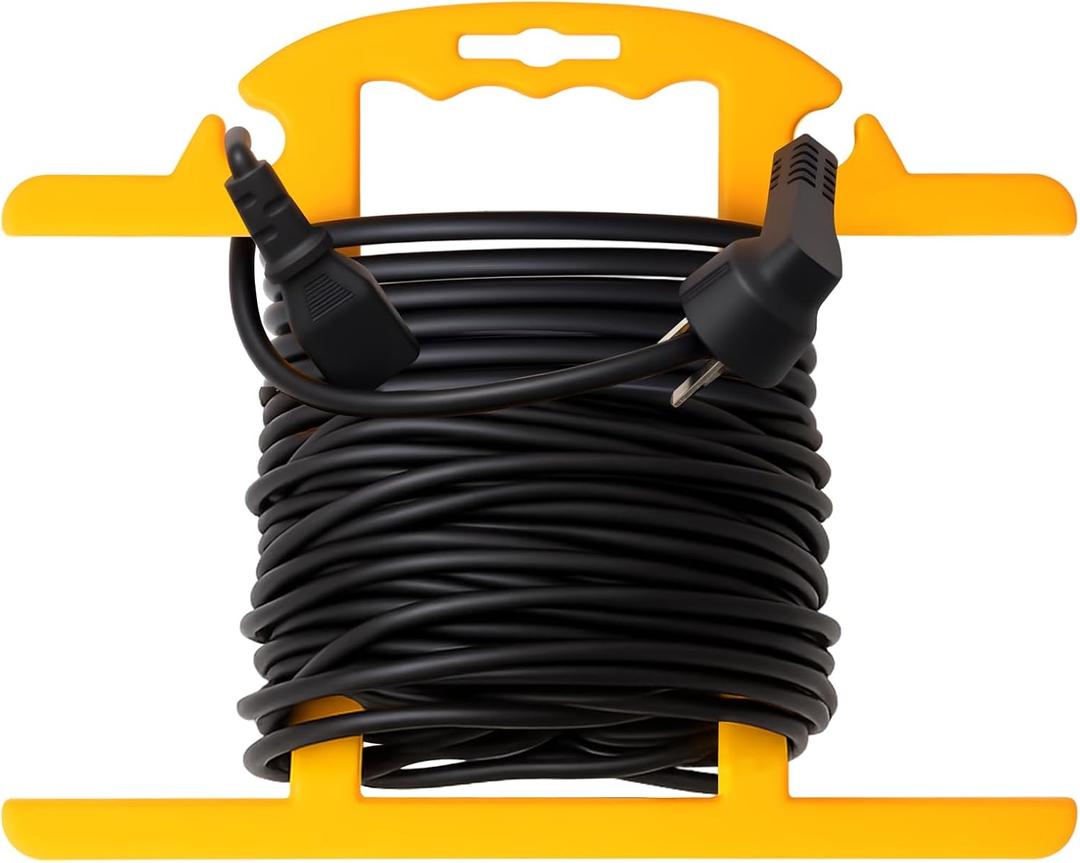 Ripeng 1 Pc ABS Heavy Duty Extension Cord Storage Reel, Portable Christmas Light Storage Cord Organizer, Portable Hose Organizer Wrap-holds 100 Feet, H-shape Reel (Yellow)