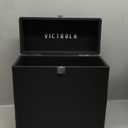 Victrola Collector  Record Storage Case  Holds 30+ Vinyl Turntable Records, Heavy-Duty Hardware, Hinges, & Smart Metal Corners, Portable with Easy-Carry Handle (Black)