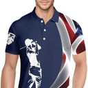 Cqinnifu Men's Polo Shirt,Golf Shirts for Men,Moisture Wicking Short Sleeve Golf Polos for Men (L)