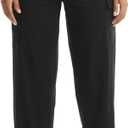 Women's Lightweight Hiking Joggers with Pockets - Breathable Athletic Cargo Pants for Work Golf Lounging Travel (Black), XS