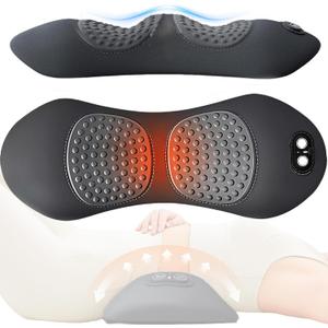 3 in 1 Lumbar PillowSmooth Triple Fusion Electric Back Massager with Vibration & Heat for Bed, Chair