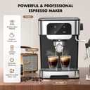 Espresso Machine 20 Bar, Professional Espresso Maker With Auto Milk Frother, Home Compact Espresso Coffee Machine With Led Touch Screen, 61OZ Removable Water Tank For Latte, Cappuccino