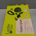 Larder & Vine Enameled Cast Iron Saucepan | 2.2 qt Sauce Pan with Lid | Saucepan with Pour Spouts | Enameled Cast Iron Pot Compatible on All Cooktops & Oven Safe to 500 F | Stone