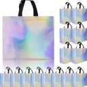 Glossy Iridescent Gift Bags 15 Pcs, 12.6x4.7x11 In Reusable Goodie Bags Bulk with Handles & Sturdy Base, Christmas Gift Bags for Birthday, Wedding, Holiday, Party,Thanksgiving
