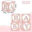 TSVATE Pink Baby Shower Boxes Decorations - 4 Baby Shower Centerpiece Boxes Gender Reveal First Birthday Centerpiece Decors (Without Flowers)