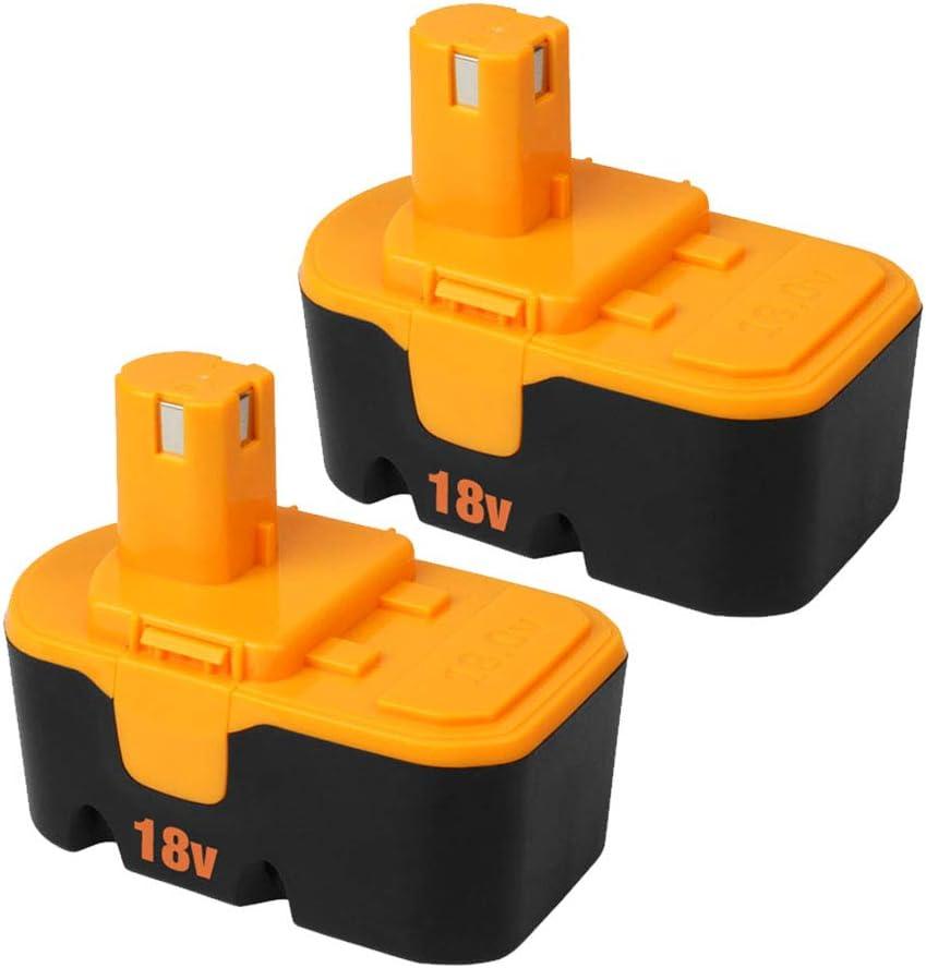 VANON 2Pack 18V 4.8Ah Ni-MH P100 Replacement for Ryobi 18V Battery P101 130224028 130224007 ABP1801 ABP1803