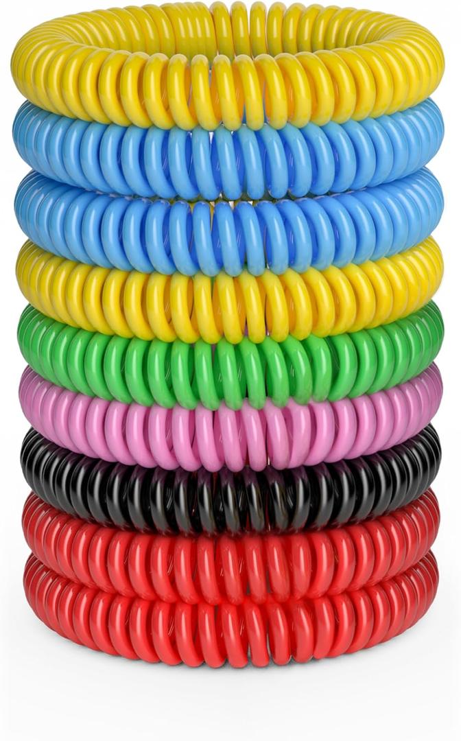BuggyBands 12 Pack Mosquito Bracelets, Mosquito Bands for Adults and Kids with Individually Wrapped & DEET Free, Natural and Waterproof Wristbands Citronella Bracelets for Camping Hiking