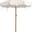 6.5FT Boho Fringe Patio Umbrella, Mediterranean Wedding Umbrella