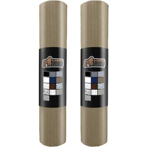 GORILLA GRIP Slip Resistant Drawer and Shelf Liner 2 Pack, Non Adhesive Water Resistant, Easy Clean and Trim, Smooth Surface Liners for Kitchen Cabinet, Shelves, Drawers, Pantry, 20 in x 20 FT, Beige