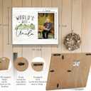 SRADMO Uncle Gifts: 10x8 inch Wooden Tabletop Photo Frame - 'World's Best Uncle'