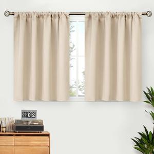 BGment Champagne Blackout Curtains 36 Inches Length for Kitchen Bedroom Window - Rod Pocket Short Darkening Drapes Privacy for Bathroom Basement Cafe, 2 Panels, 42 x 36 Inch BGment Champagne Blackout Curtains 36 Inches Length for Kitchen Bedroom Window - Rod Pocket Short Darkening Drapes Privacy for Bathroom Basement Cafe, 2 Panels, 42 x 36 Inch
