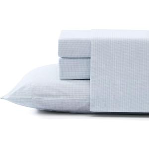 Tommy Bahama - Queen Sheets, Cotton Percale Bedding Set, Crisp & Cool, Stylish Bedding Set (Ala Moana Stripe Blue, Queen)