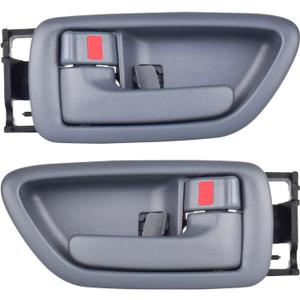 2Pcs Interior Door Handles Driver & Passenger Side for 2001-2007 Toyota Sequoia, 2000-2004 Avalon, 2004-2006 Tundra - Crew Cab ONLY - Four Full-Sized Doors - Gray