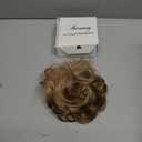 Large Bun Hairpiece Hair Scrunchie with Hair Updo Hairstyles, Curly Messy Bun Hairpiece with Elastic Band for Women Girls (12/24 Brown Mix Light Brown)