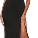Wedding Guest Dress 2025 Cutout Cocktail Party Maxi Dresses (Small, Black)