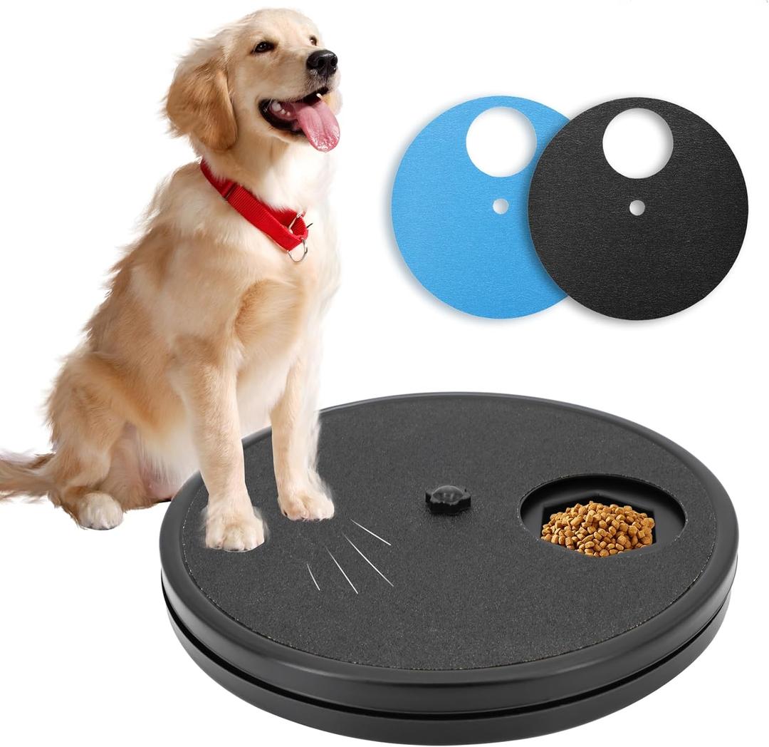 Dog Nail Scratch Board - 3 in 1 Rotatable Round Dog Scratch Pad for Nails with Treat Box, Dog Nail File Toy, Scratching Board for Dogs,Shorten Dogs Side Nail Easier for Small and Large Dogs (Black)