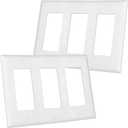 3 x 2 Pack Decorator Light Switch Cover Plate, Standard Size 3-Gang 4.57 x 6.38", Wall Plate Switch Cover, Outlet Covers Wall Plate, Unbreakable And High Temperature Resistant Switch Plate Covers, White