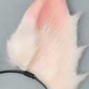 Faylay Furry Handmade Rabbit/Wolf/Fox Ear Headband Cosplay Hair Simulated fluffy Fox Ear Headband Accessorie for Man/Women (Pink)