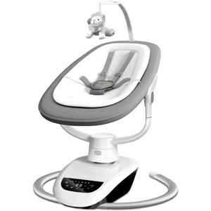 Angelbliss Baby Swing with Custom Motion, 3D-Motion Electric Swing with 6 Unique Motions & 4-Speeds, Bluetooth Enabled, 13 Preset Lullabies (Grey) (Gray)